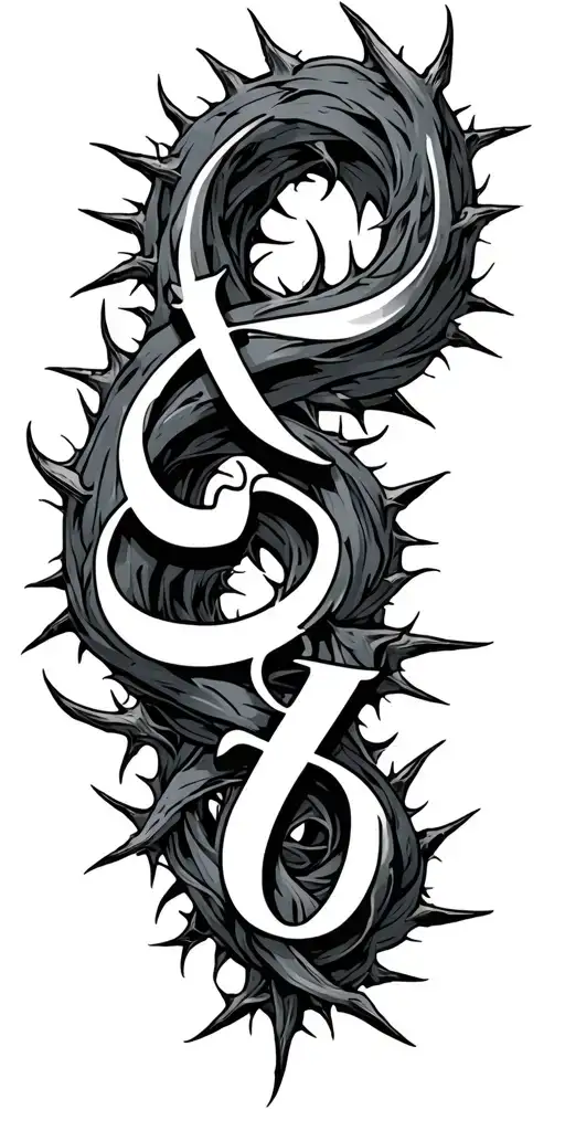 Vine Wrapping Around The Name Chris With Sharp Thorns