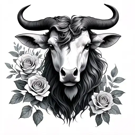 Taurus And Rose Intertwined