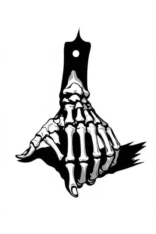 Skeleton Of One Hand With A Hole In The Bones Of The Carpus
