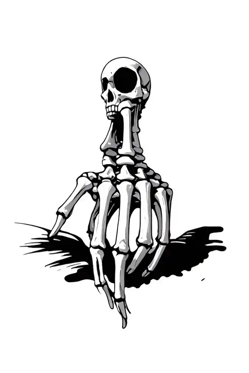Skeleton Of One Hand With A Hole In The Center