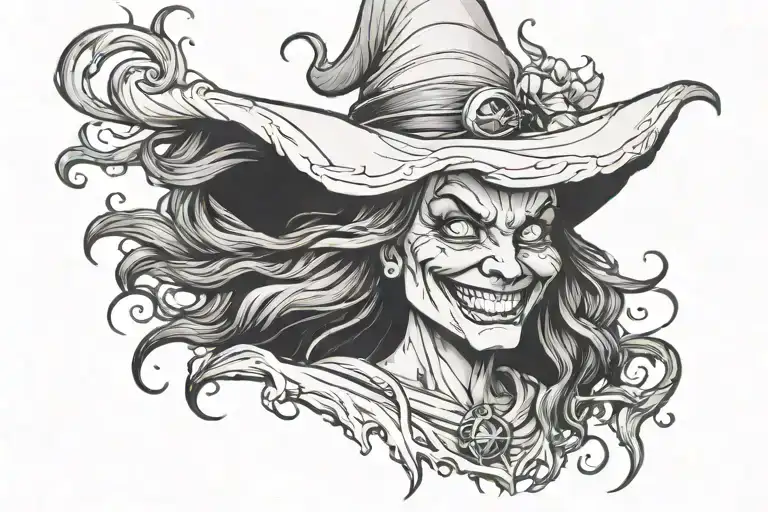 Witch With Big Smile Face Morphing
