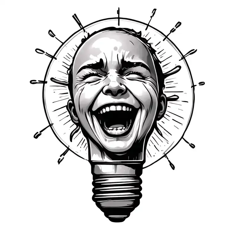 Thinking Laughing And Crying Light Bulb