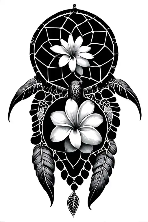 Plumeria Dream Catcher Sea Turtle