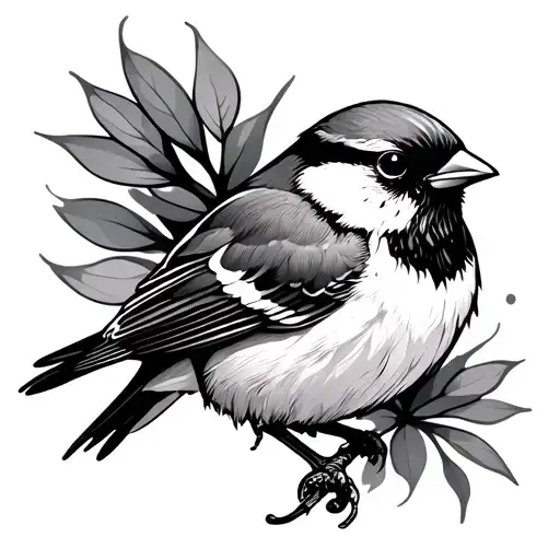 Sparrow Minimalist Tattoo Design