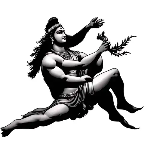 Design A Minimalistic Tattoo Design Of Lord Shiva Lifting Parvato Ji In Her Arms