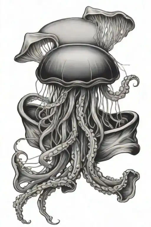 Jellyfish With A Mask In Hand