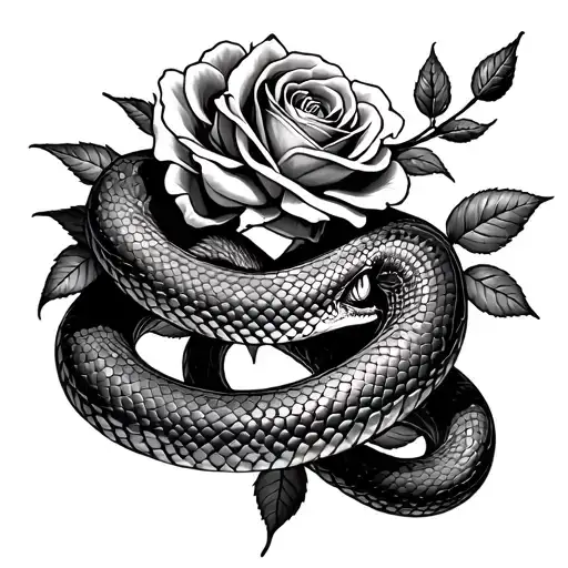Snake And Roses