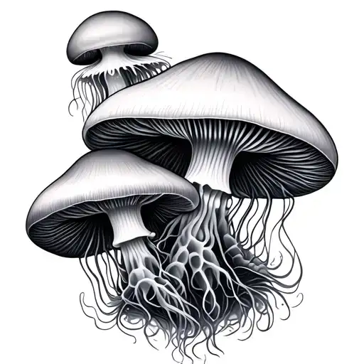 Mushroom And Jellyfish Morphing Together