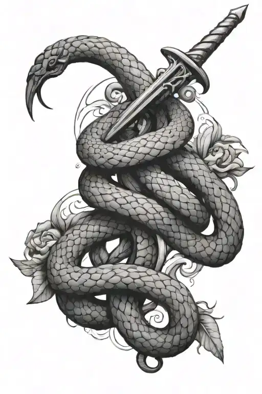 Snake And Sword Surrounded