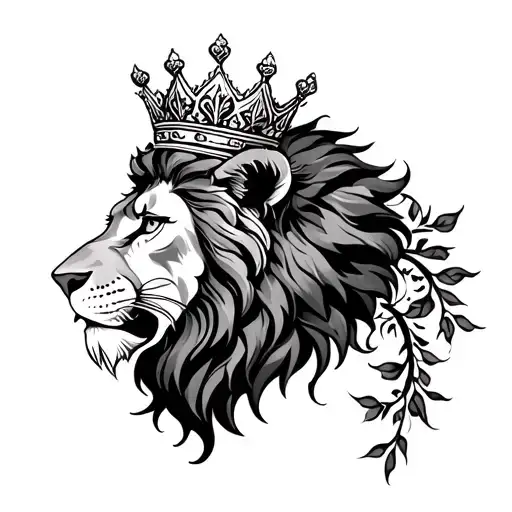 Lion With Crown And Vines