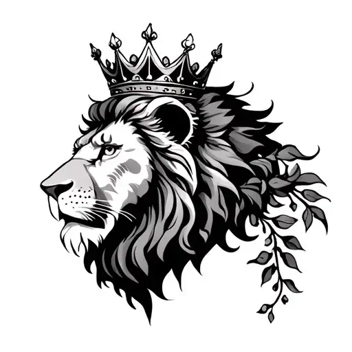 Lion With Crown And Vines