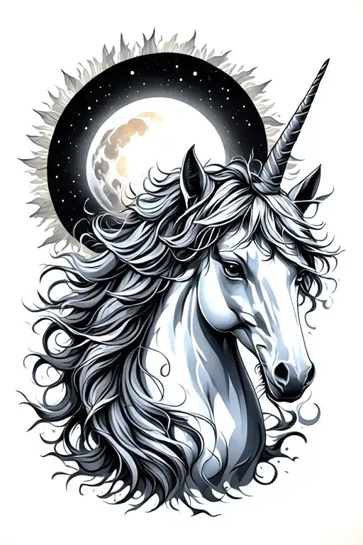 Unicorn And Sun Eclipse Merging