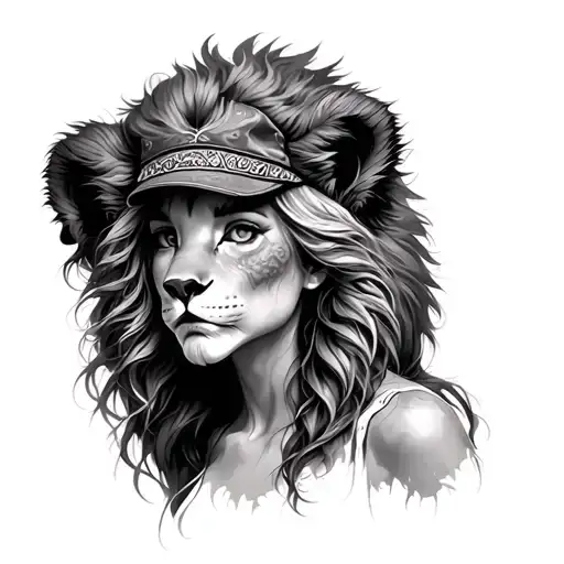 Woman With Lion's Cap