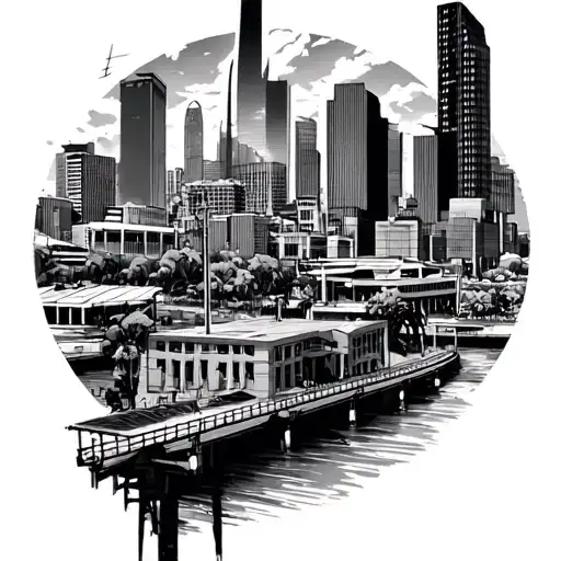 Melbourne Australia Apocalyptic City Landscape Comic Style