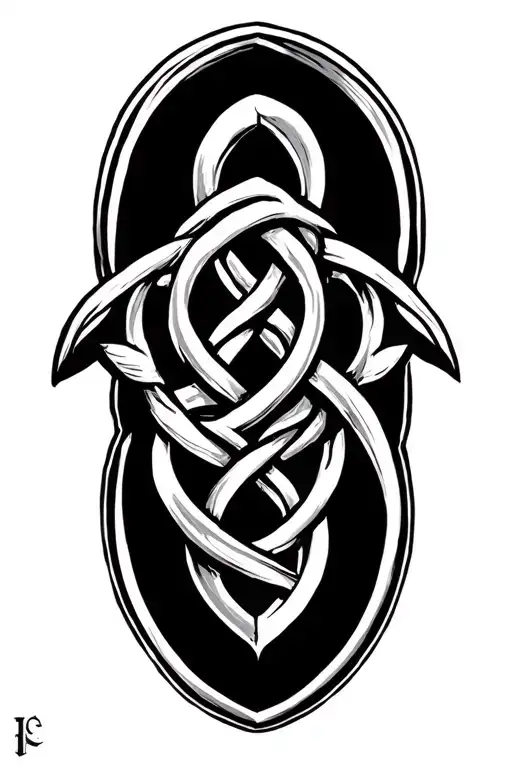 Celtic Father Daughter Knot With Capricorn Zodiac Sign