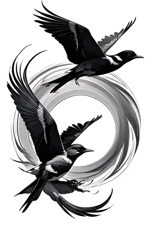 3 Birds Flying In A Circle