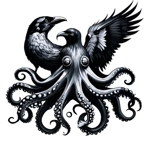 Octopus And Crow Of King