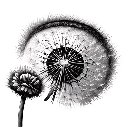 Dandelion With Bud As An Eye