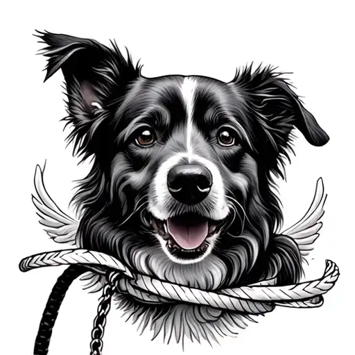 Dog Leash Going To Heaven Without Dog Face