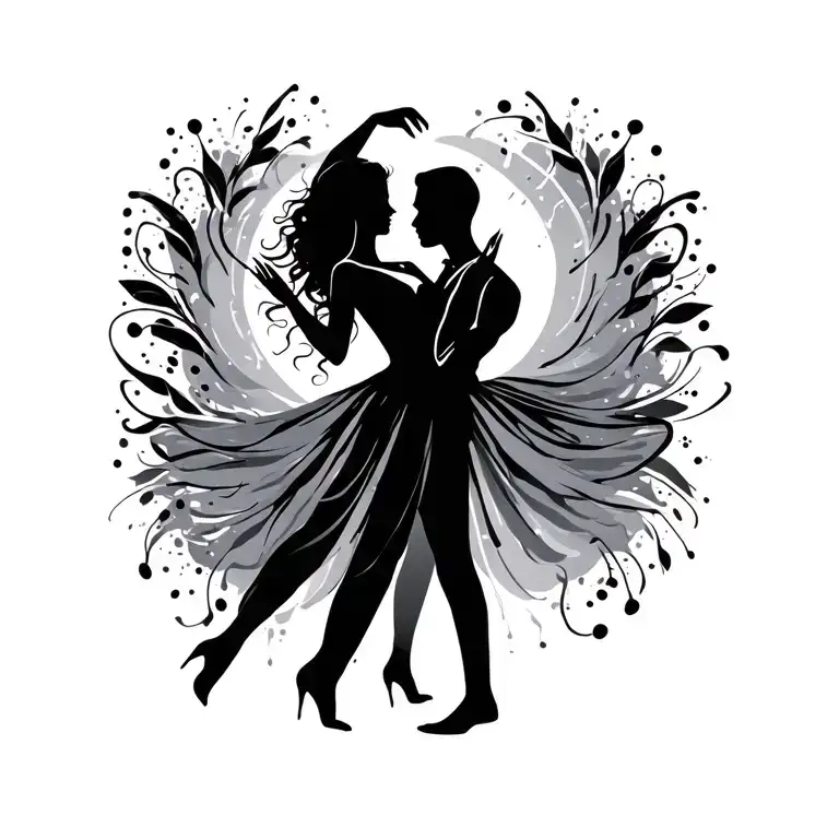 Couple Dancing Silhouette