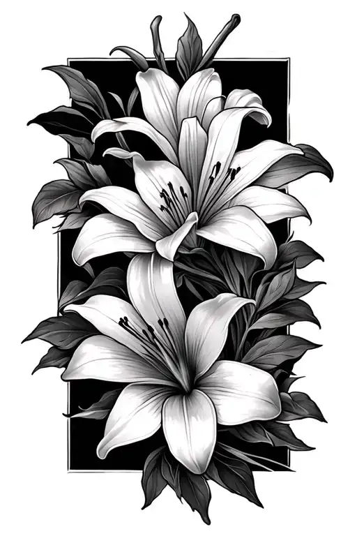 Lillies And Flowers Intertwined