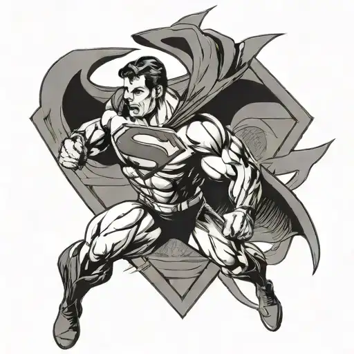 A Stylized Superman Logo With Elements Of Combat Sports Incorporated