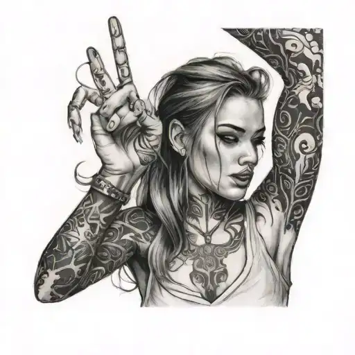 Hot Girl Giving The Middle Finger