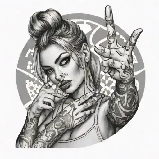 Hot Girl Giving The Middle Finger