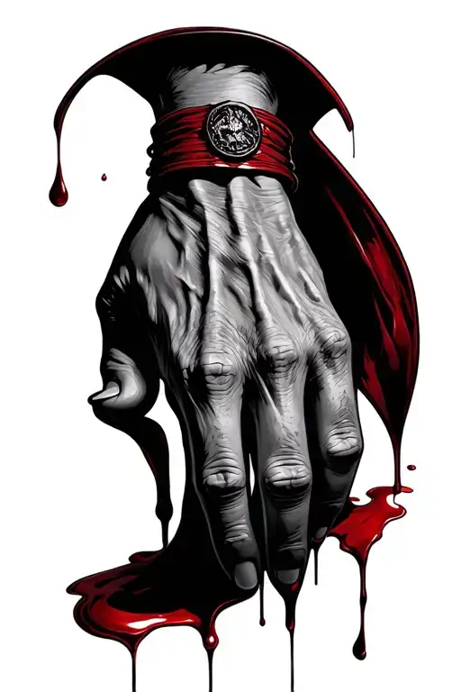 Vampire Hand With Blood Dripping Down