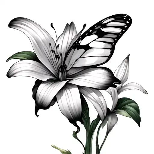 Butterfly And Lily