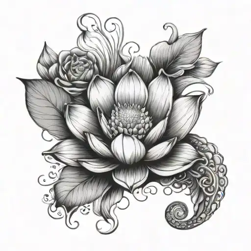 Shell And Lotus Flower