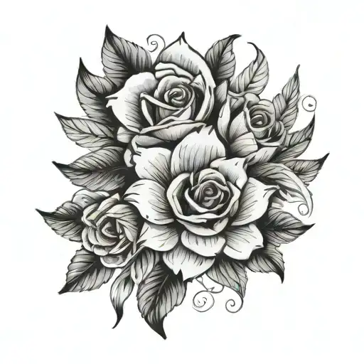 Floral Travel Tattoo Design