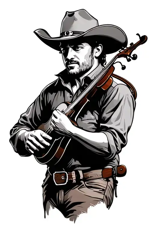 Cowboy Playing Fiddle