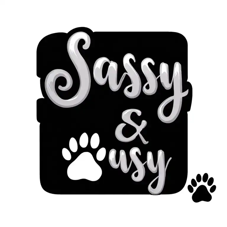 Infinite Sign With The Words Sassy And A Paw Print