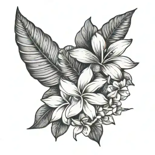 Shell And Plumeria Flower