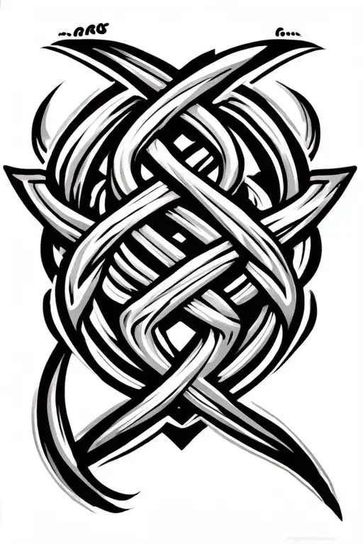 Scottish Tribal Knot For Father And 2 Daughters