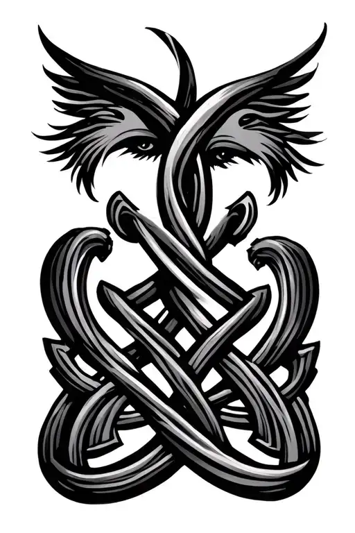 Scottish Knot For Father And 2 Daughters Minimalist