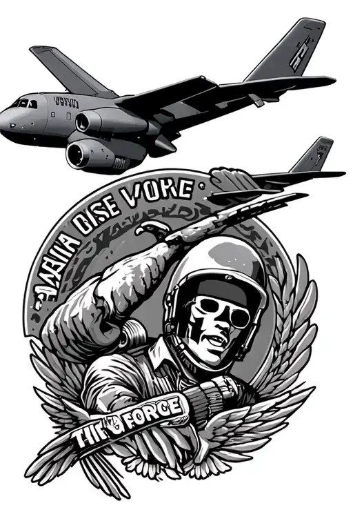 American Air Force With Awacs Sleeve