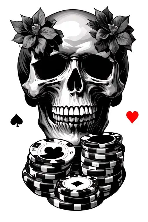 Skull And Gambling Scene Inspired