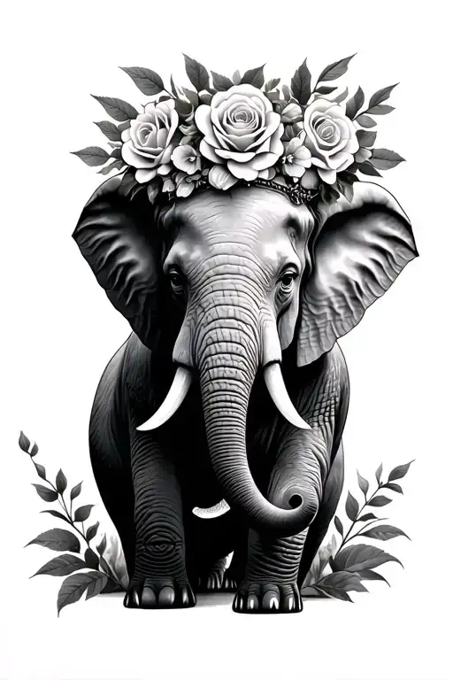 Elephant And Rose Crown