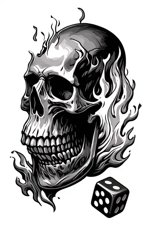 Skull And Dice Fire Scene Inspired