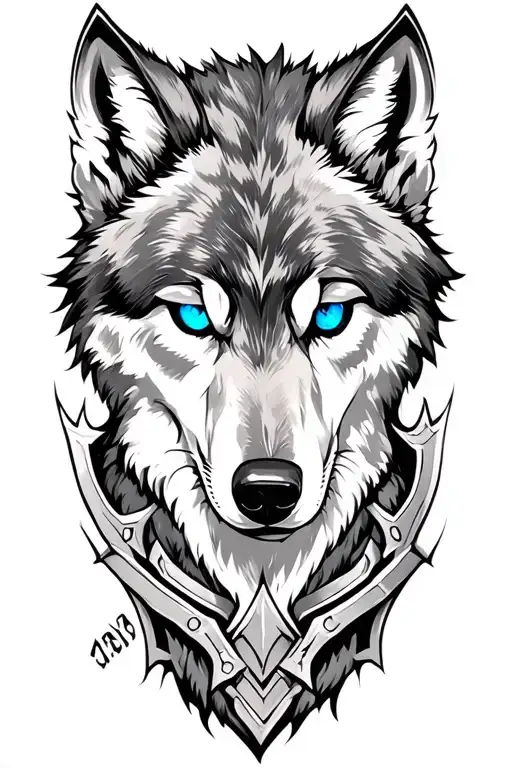 Wolf Blue Eyes Armor On Arm