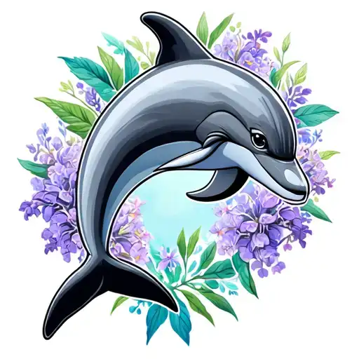 Lisa Frank Style Dolphin Bi Colors With Lilacs