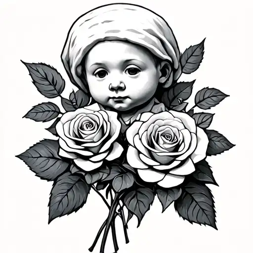 Pagan Pilsbury Dough Boy With Rose Bouquet