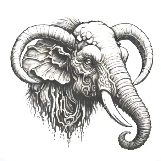 Decapitated Zombie Wooly Mammoth Face Morphing