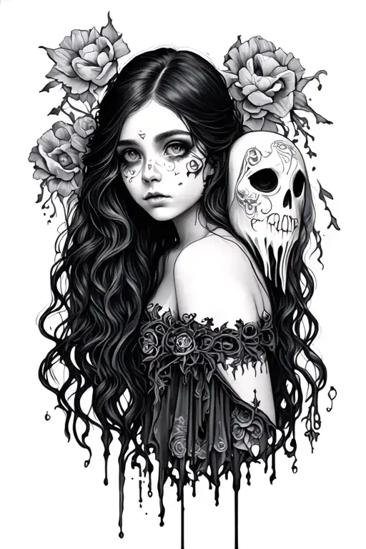 Gothic Ghost Attached To Girl