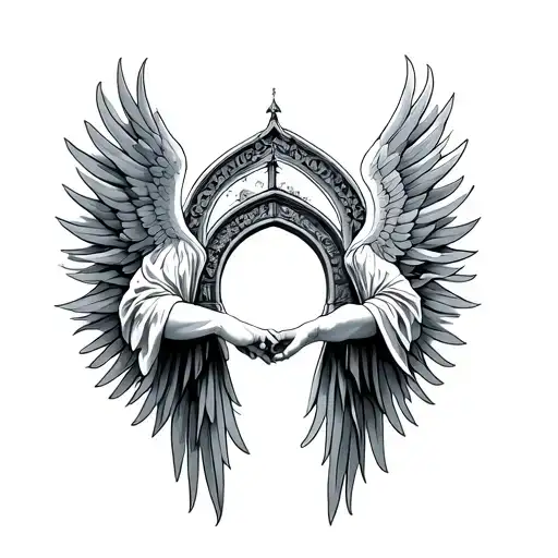 Gate Of Heaven Holding Hands