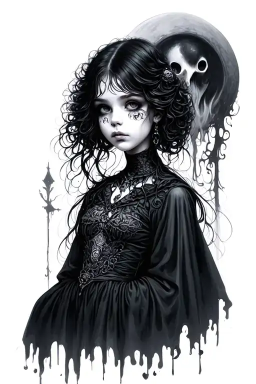 Gothic Ghost Shadowing Girl