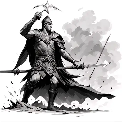 Medieval Hero Coming Out Of Battle