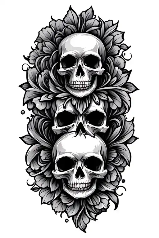 Single Paisley With Skulls In Pattern